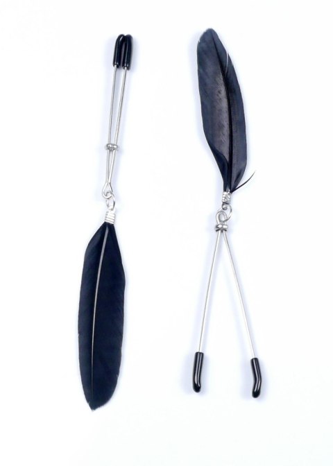 Klipsy na sutki regulowane z piórkami Fetish B Series Exclusive 15 cm