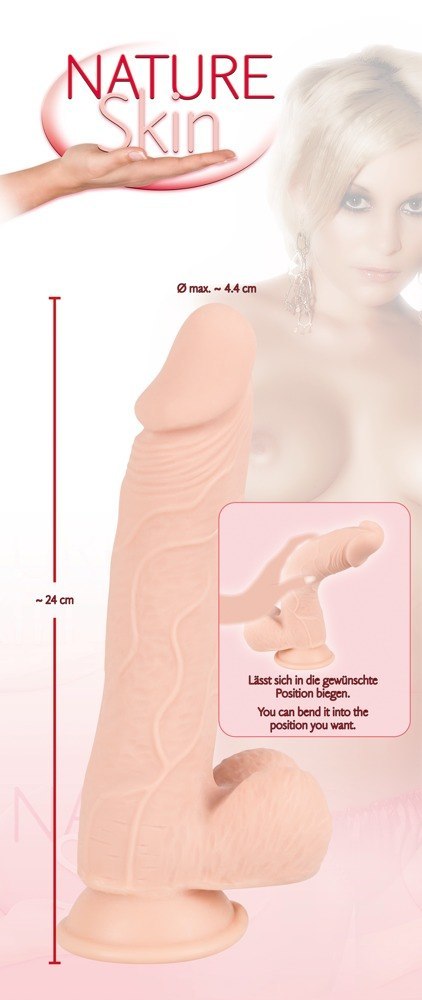 Realistyczne dildo Nature Skin miękkie 24 cm