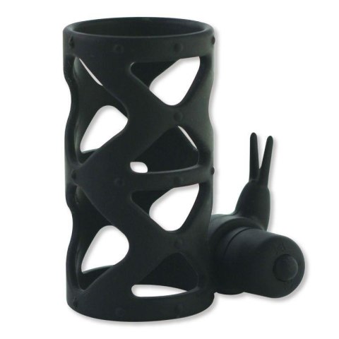 Silikonowy pierścień wibrujący z króliczkiem Toyz4lovers czarny 7,5 cm
