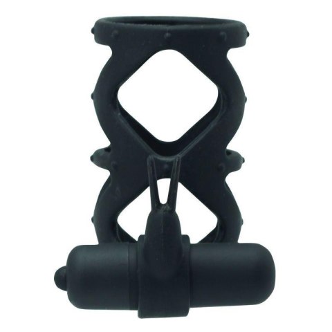 Silikonowy pierścień wibrujący z króliczkiem Toyz4lovers czarny 7,5 cm