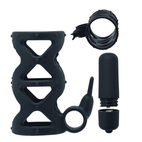 Silikonowy pierścień wibrujący z króliczkiem Toyz4lovers czarny 7,5 cm