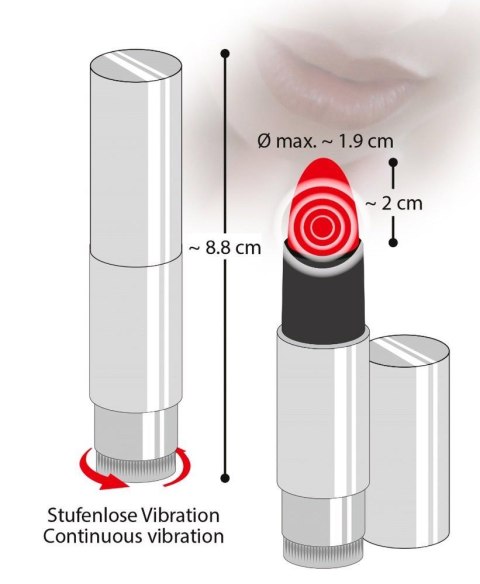 Wibrator szminka You2Toys czerwony 8,7 cm