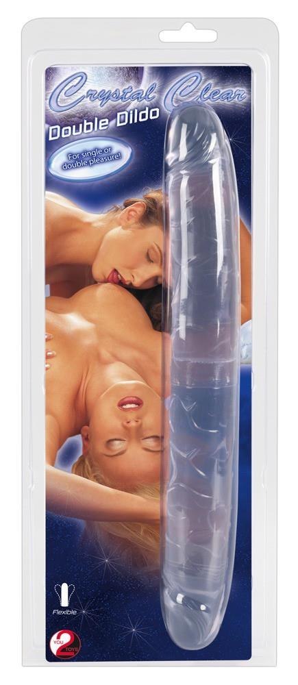 Dildo podwójne Crystal Clear 34 cm PVC