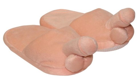 Pantofle damskie pluszowe z penisem kolor skóry rozmiar 40