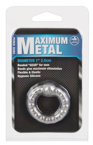 Pierścień erekcyjny silikonowy NMC Maximum Metal Ring z kulkami 2 5 cm