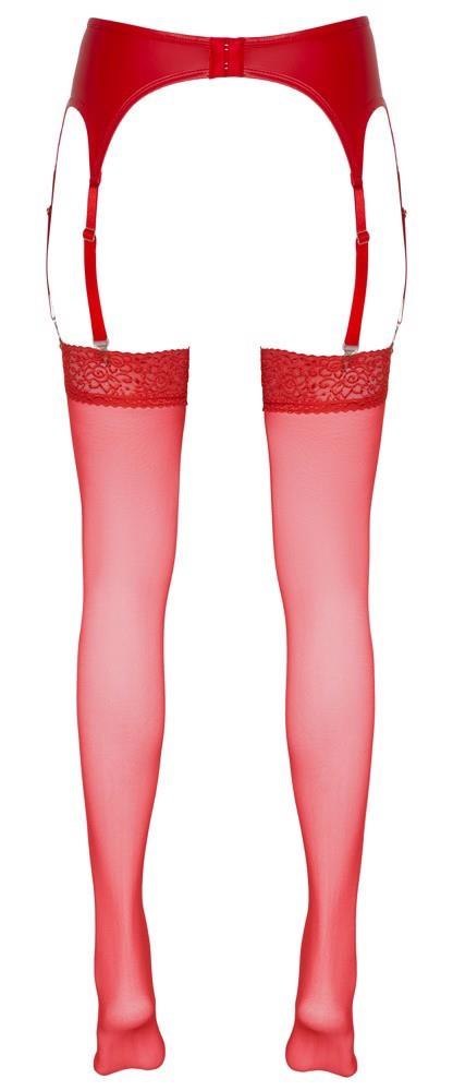 Pończochy Cottelli LEGWEAR czerwone z koronką 20 den