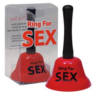 Czerwony metalowy dzwonek Ring for Sex 14 cm