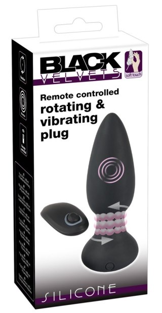 Korek analny rotacyjny Black Velvets pilot USB 14 cm