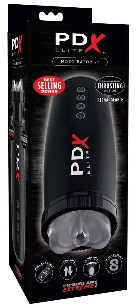 Masturbator PDX Elite Motobator 2 wibrujący z ssaniem USB 23 cm