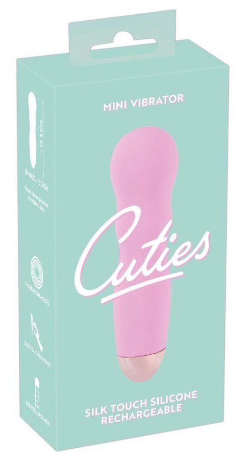 Mini wibrator Cuties różowy silikonowy USB 12 cm