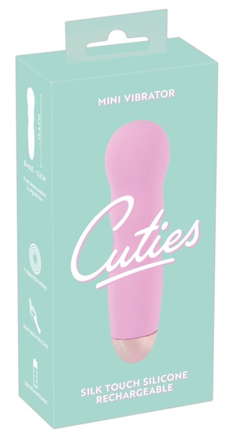 Mini wibrator Cuties różowy silikonowy USB 12 cm