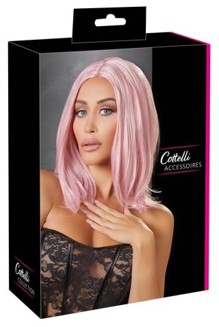 Peruka bobowa różowa Cottelli 30 cm regulowana