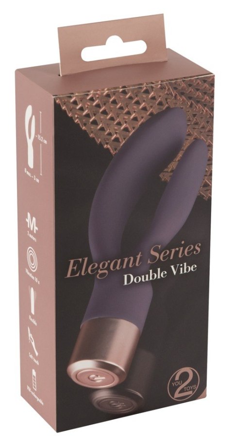 Wibrator króliczek Elegant Series podwójny silikonowy USB 15,2 cm