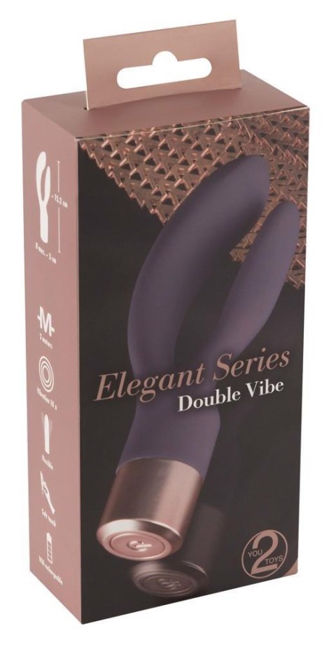 Wibrator króliczek Elegant Series podwójny silikonowy USB 15,2 cm