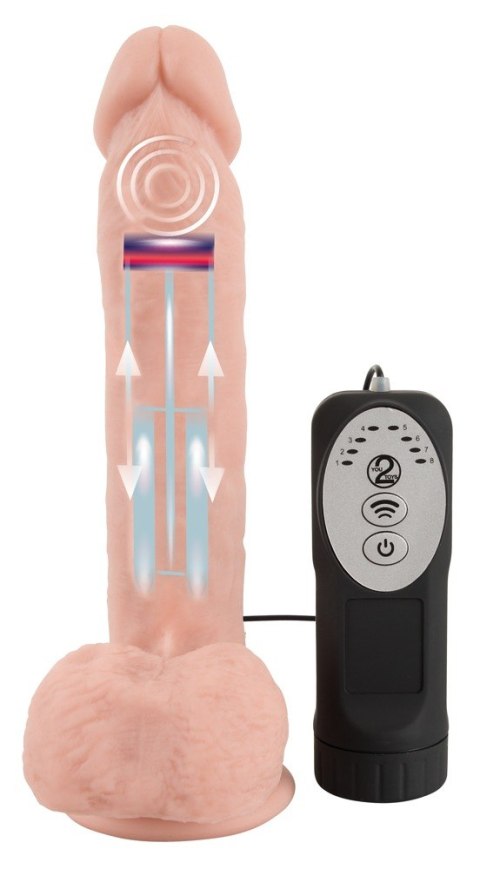 Wibrator realistyczny Medical Silicone z pchaniem 21 cm