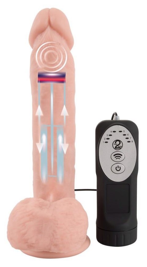 Wibrator realistyczny Medical Silicone z pchaniem 21 cm