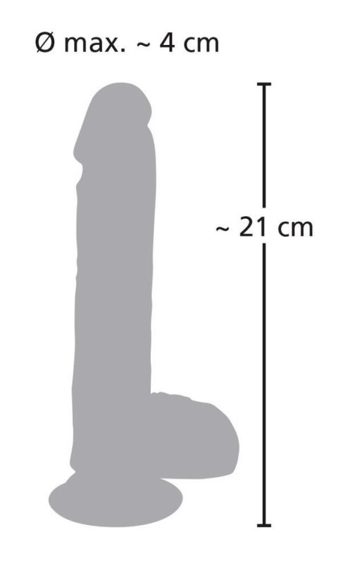 Wibrator realistyczny Medical Silicone z pchaniem 21 cm
