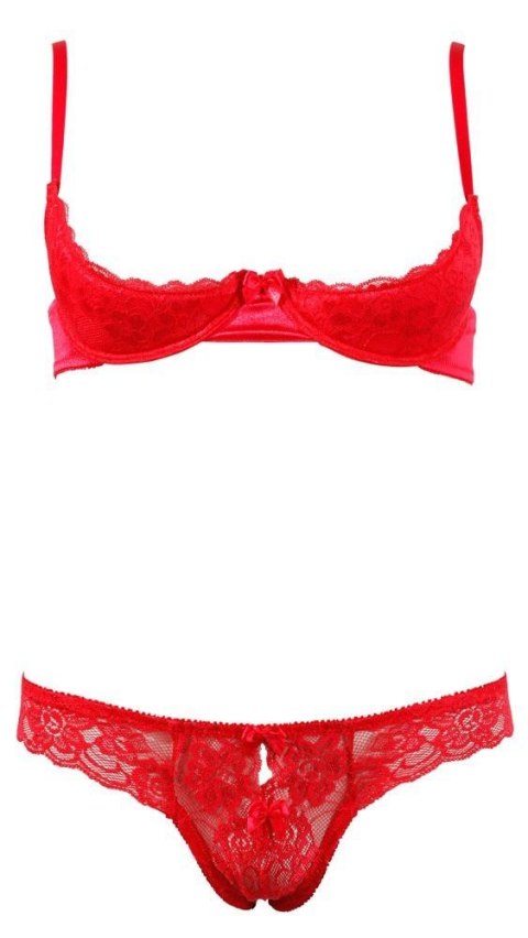 Komplet bielizny Cottelli half cup czerwony 85B