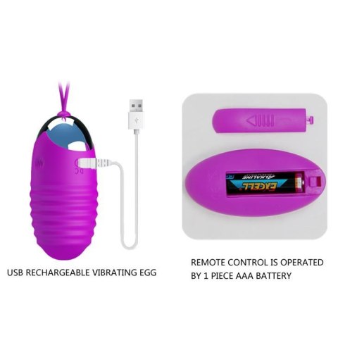 Bezprzewodowe wibrujące jajko Pretty Love Jessica USB 12 funkcji