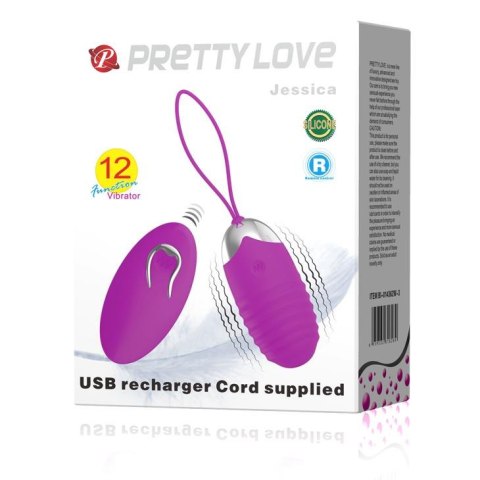 Bezprzewodowe wibrujące jajko Pretty Love Jessica USB 12 funkcji