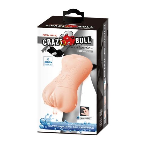 Masturbator waginalny Crazy Bull realistyczny cyberskóra cielisty 13 cm