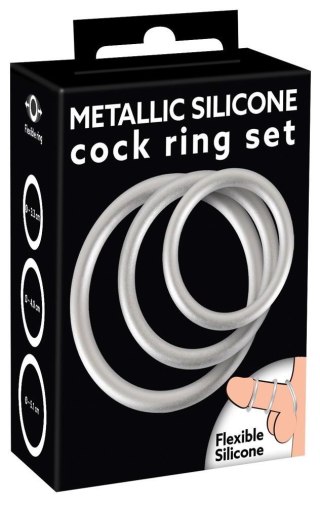 Pierścienie erekcyjne silikonowe metaliczne You2Toys 3 rozmiary