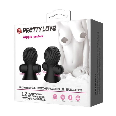 Przyssawki wibrujące na sutki Pretty Love 12 trybów USB wodoodporne