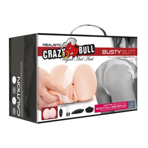 Realistyczna wibrująca wagina i odbyt z pilotem Crazy Bull