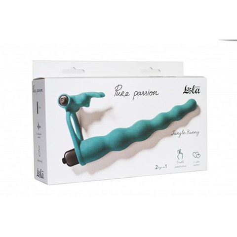 Strap on Pure Passion Jungle Bunny zielony z wibracją