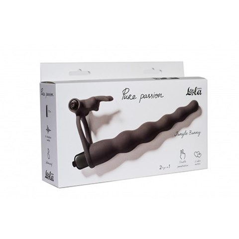Strap-on silikonowy Pure Passion Jungle Bunny czarny 16,5 cm