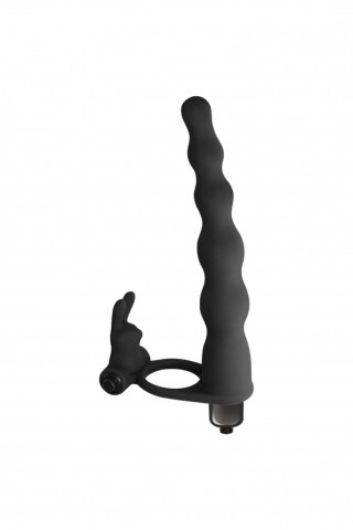 Strap-on silikonowy Pure Passion Jungle Bunny czarny 16,5 cm