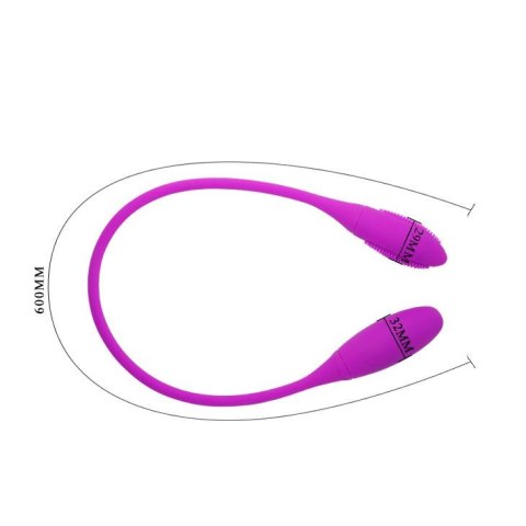 Wibrator podwójny Pretty Love Snaky Vibe silikonowy fioletowy USB 60cm