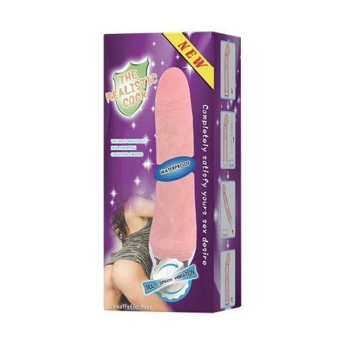 Wibrator realistyczny Baile 23 cm cyberskóra wodoodporny różowy cielisty