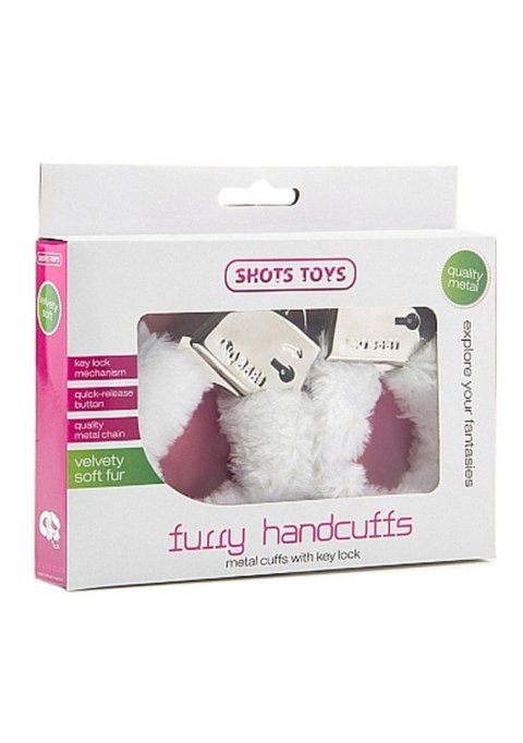 Kajdanki futrzane ShotsToys białe