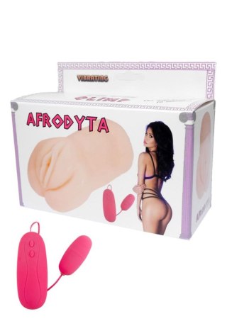 Masturbator waginalny z wibracją Afrodyta Cyberskin 15 cm biały