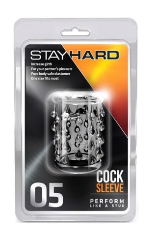 Nakładka na penisa Stay Hard Blush 05 transparentna teksturowana