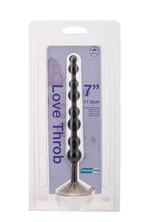Pręt analny Love Throb NMC czarny miękki PVC z przyssawką ø4cm