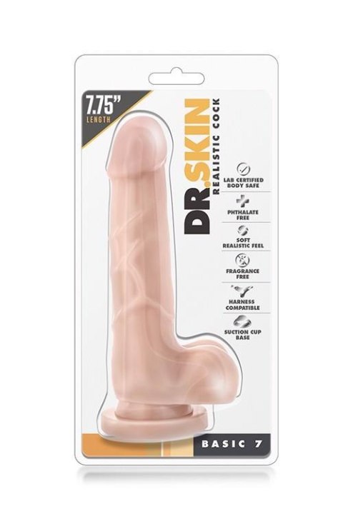 Realistyczne dildo Blush Dr. Skin Basic cieliste PVC