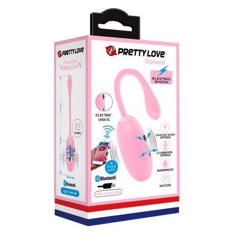 Jajko wibrujące Pretty Love Doreen 3 fioletowe silikonowe z app USB 19cm