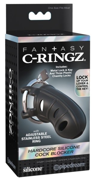 Klatka na penisa silikonowa Fantasy C-Ringz z zamkiem 9,5 cm