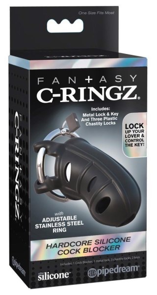 Klatka na penisa silikonowa Fantasy C-Ringz z zamkiem 9,5 cm
