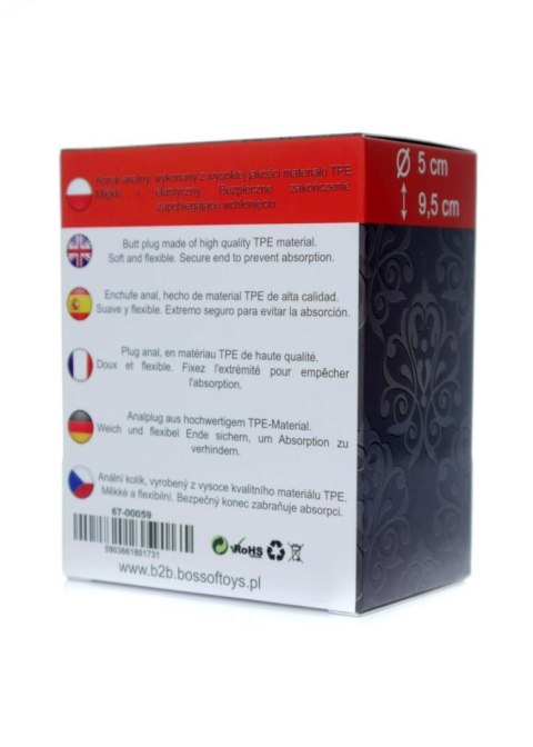 Korek analny Bubble duży miękki TPE EasyLove 9.5 cm