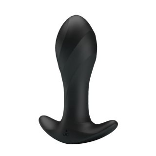 Korek analny wibrujący Pretty Love silikonowy 12 funkcji USB czarny 10,5 cm