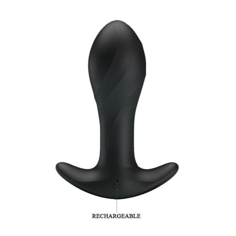Korek analny wibrujący Pretty Love silikonowy 12 funkcji USB czarny 10,5 cm