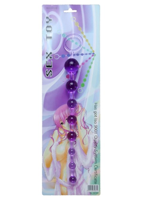 Kulki analne żelowe 10 kulek fioletowe EasyLove 29 cm