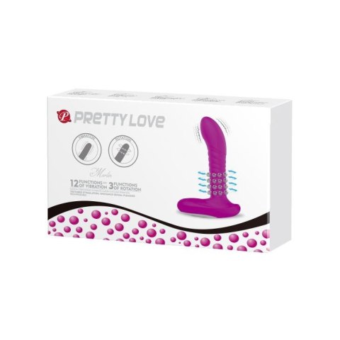Masażer prostaty silikonowy Pretty Love 12 wibracji 3 rotacje USB 16 cm