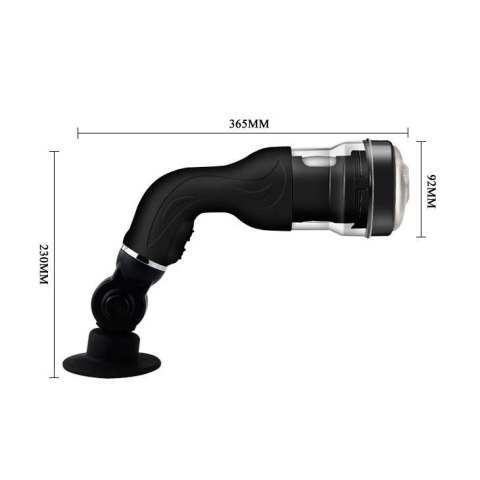 Masturbator rotujący waginalny Baile z przyssawką USB czarny 37 cm