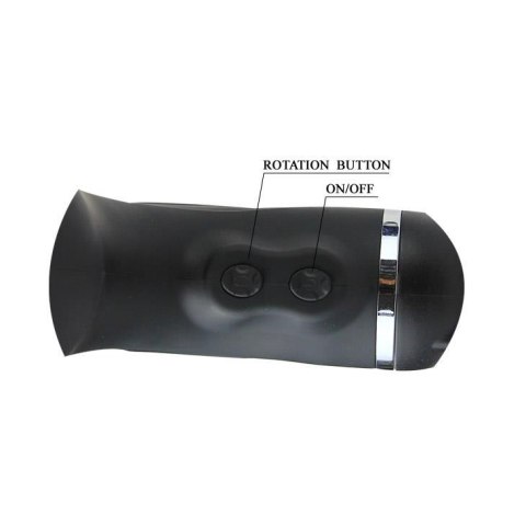 Masturbator rotujący waginalny Baile z przyssawką USB czarny 37 cm