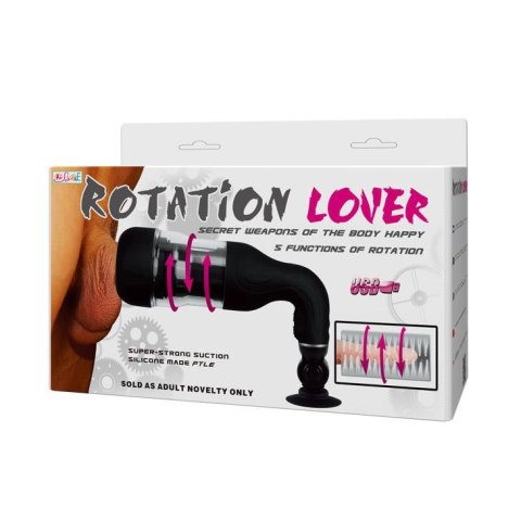 Masturbator rotujący waginalny Baile z przyssawką USB czarny 37 cm