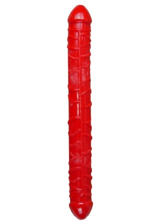 Podwójne elastyczne dildo EasyLove czerwone 33,5 cm